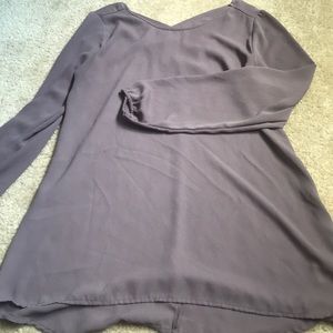Greyish purple blouse with crossed back